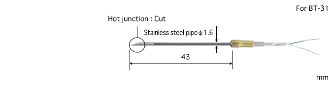 E型熱電偶：BTN-31E K型熱電偶：BTN-31K